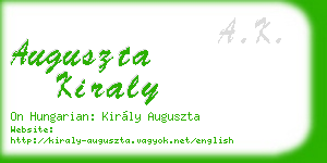 auguszta kiraly business card